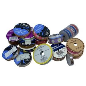 Ribbon lot bundle 23 rolls for crafts gifts scrapbooking varied colors patterns